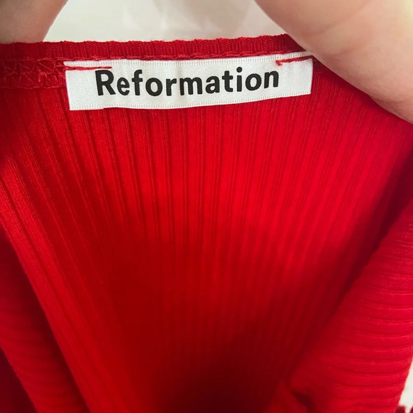 Reformation Canyon Red Square Neck Knit Top Size XS - Picture 4 of 6